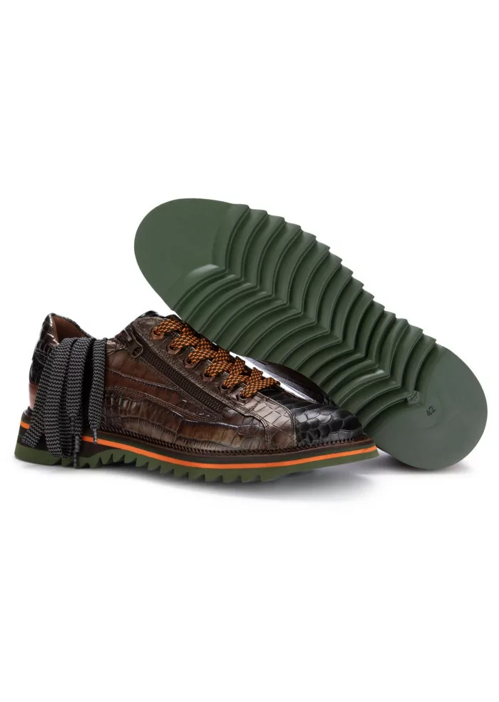 LORENZI | SCARPE ALLACCIATE ANACONDA MARRONE NERO Saldi