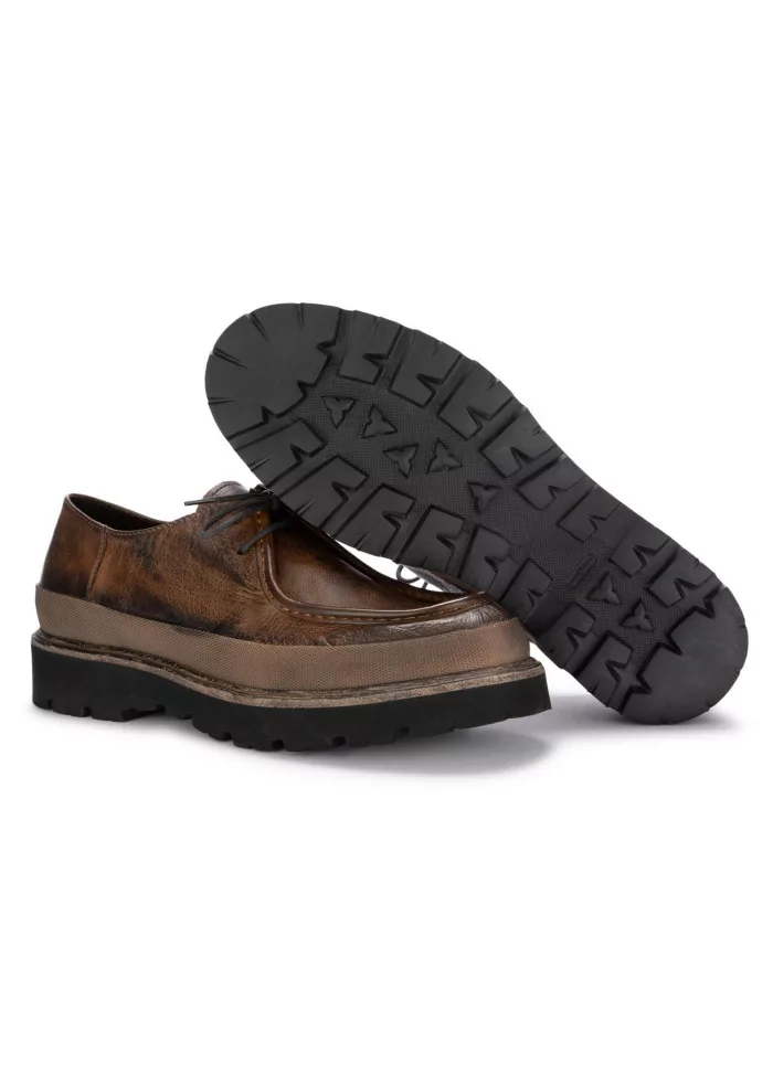 PAWELK'S | SCARPE ALLACCIATE BUFALO PELLE MARRONE Vendita Calda