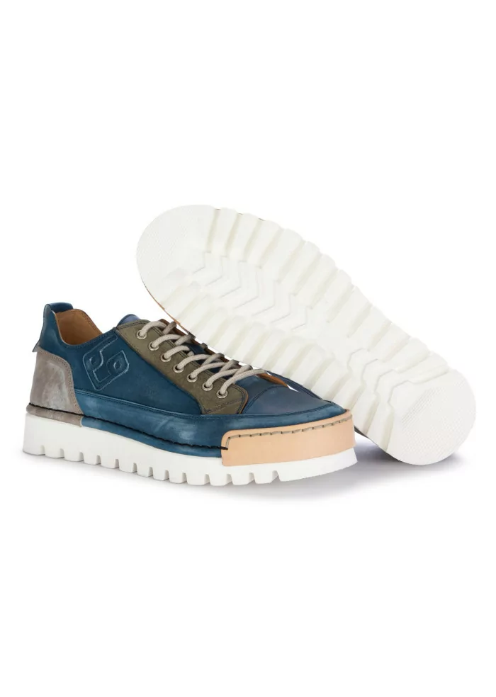 BNG REAL SHOES | SNEAKERS LA PATCH PELLE BLU JEANS Promozione Limitata