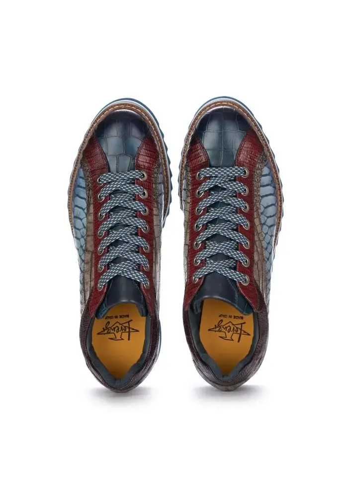 LORENZI | SCARPE ALLACCIATE DRILLO BLU Saldi Di Fabbrica