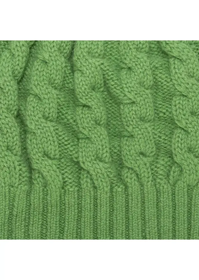 RIVIERA CASHMERE | BERRETTO TRECCIA VERDE Qualità Garantita