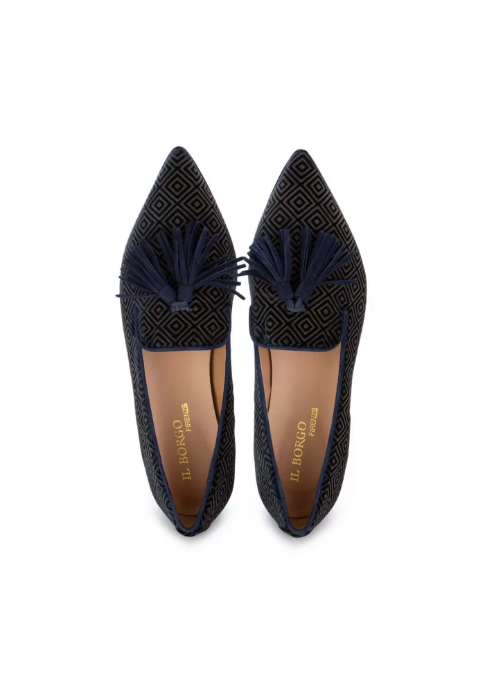 IL BORGO FIRENZE | SCARPE BASSE LETIZIA VELLUTO BLU MARRONE Sottocosto