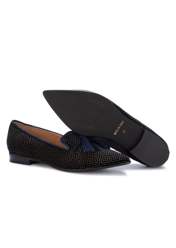 IL BORGO FIRENZE | SCARPE BASSE LETIZIA VELLUTO BLU MARRONE Sottocosto