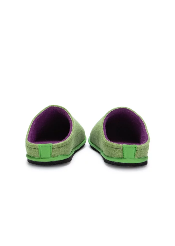 LÖWENWEISS | PANTOFOLE FELTRO DI LANA VERDE VIOLA In Vendita