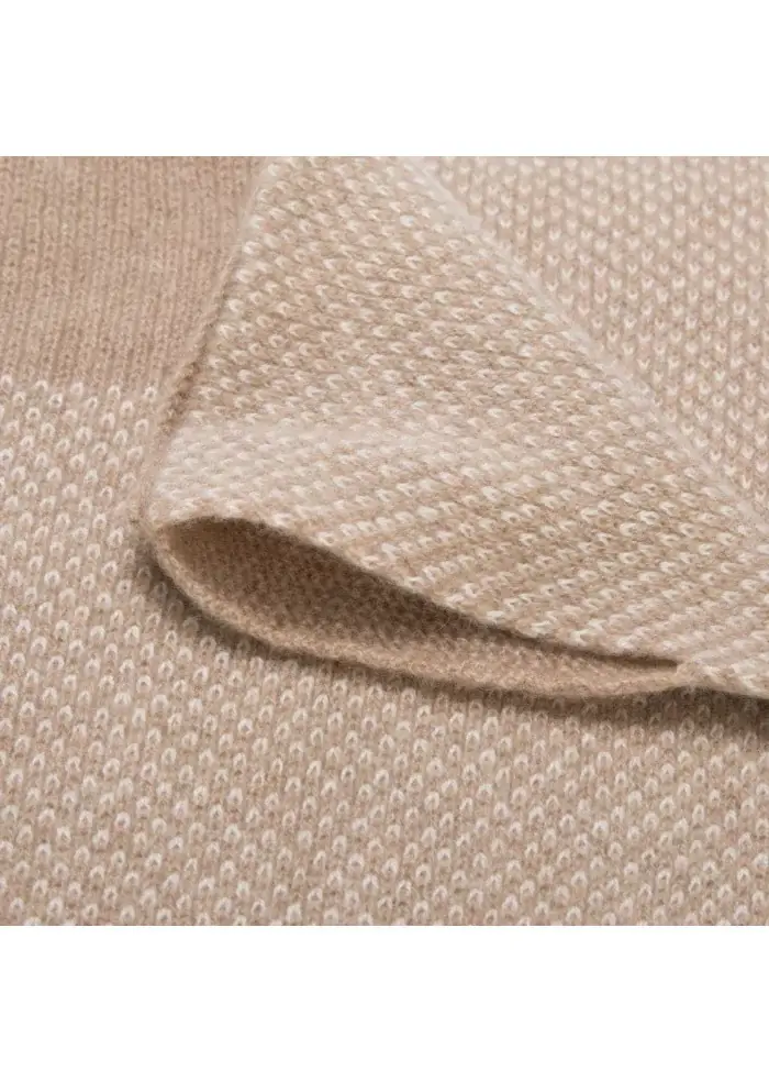 RIVIERA CASHMERE | SCALDACOLLO VIRGOLA BEIGE Vendita Calda