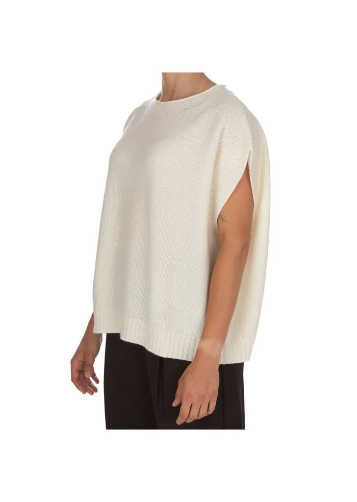 CASHMERE ISLAND | TOP SMANICATO CERTALDO BIANCO POLARE Nuovo
