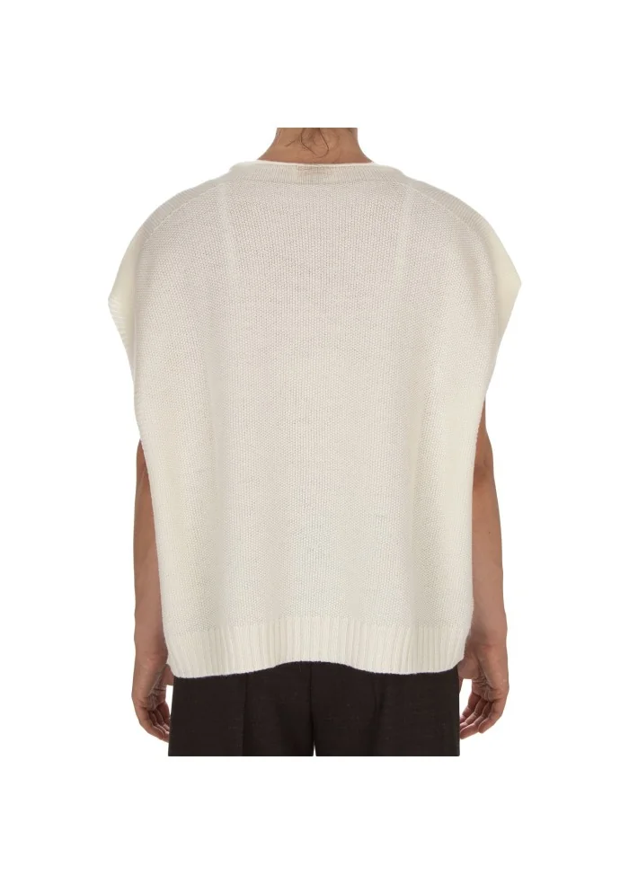 CASHMERE ISLAND | TOP SMANICATO CERTALDO BIANCO POLARE Nuovo
