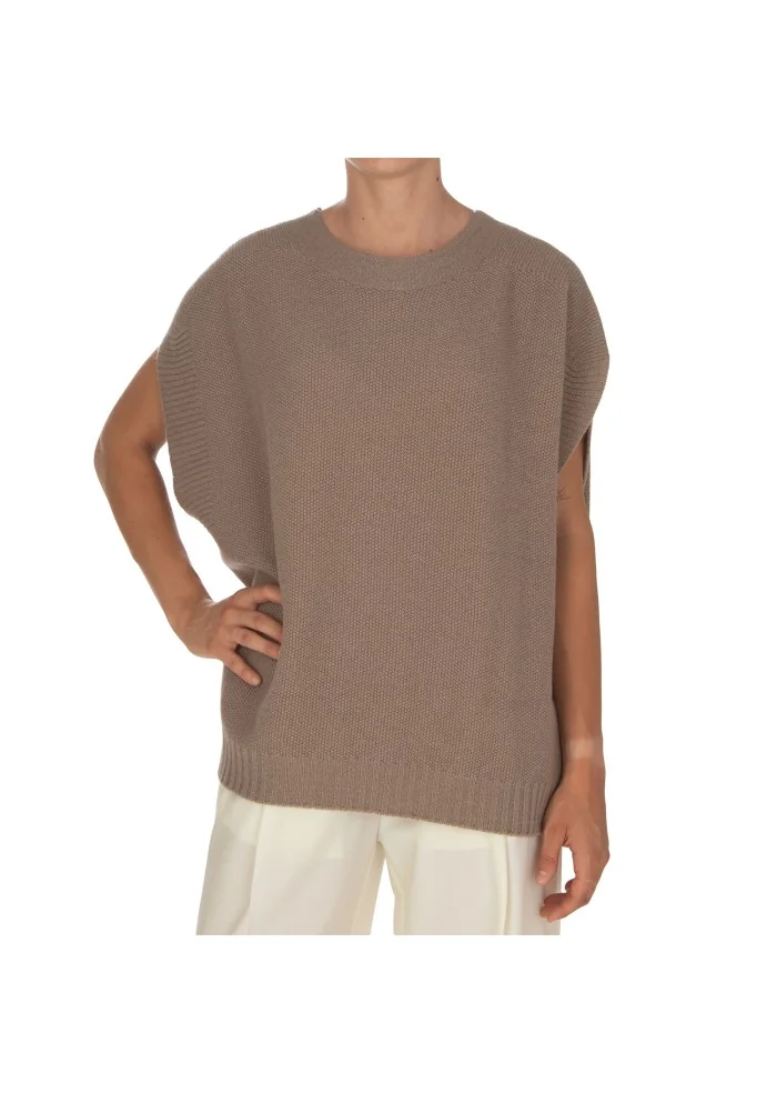 CASHMERE ISLAND | TOP SMANICATO CERTALDO GRIGIO TORTORA Qualità