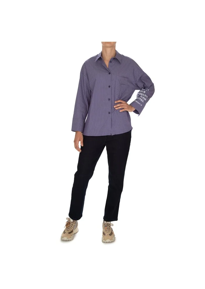 NOUMENO CONCEPT | CAMICIA A RIGHE VIOLA In Vendita