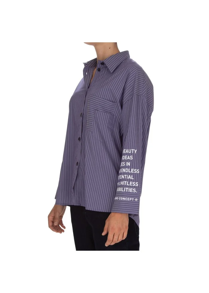 NOUMENO CONCEPT | CAMICIA A RIGHE VIOLA In Vendita