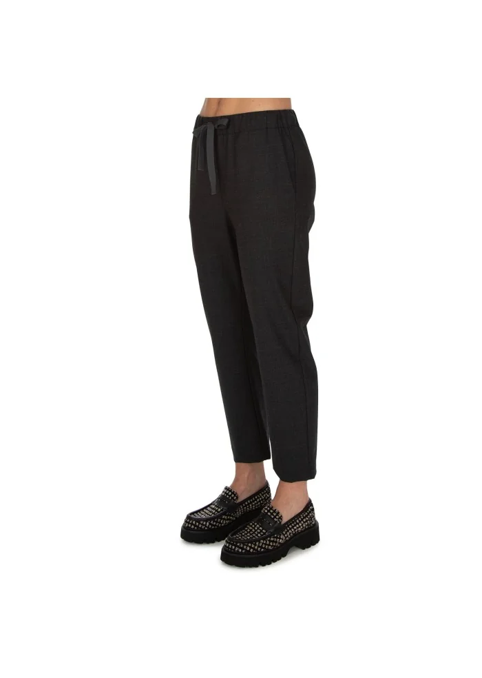 SEMICOUTURE | PANTALONI VITA ELASTICIZZATA GRIGIO ANTRACITE Saldi Di Fabbrica