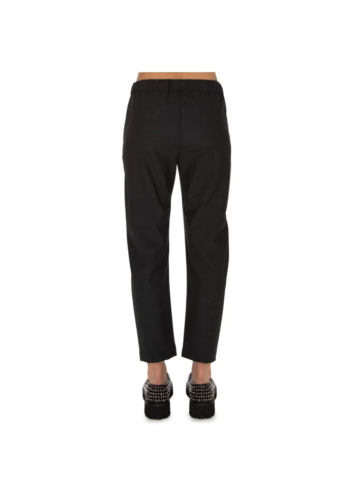 SEMICOUTURE | PANTALONI VITA ELASTICIZZATA GRIGIO ANTRACITE Saldi Di Fabbrica