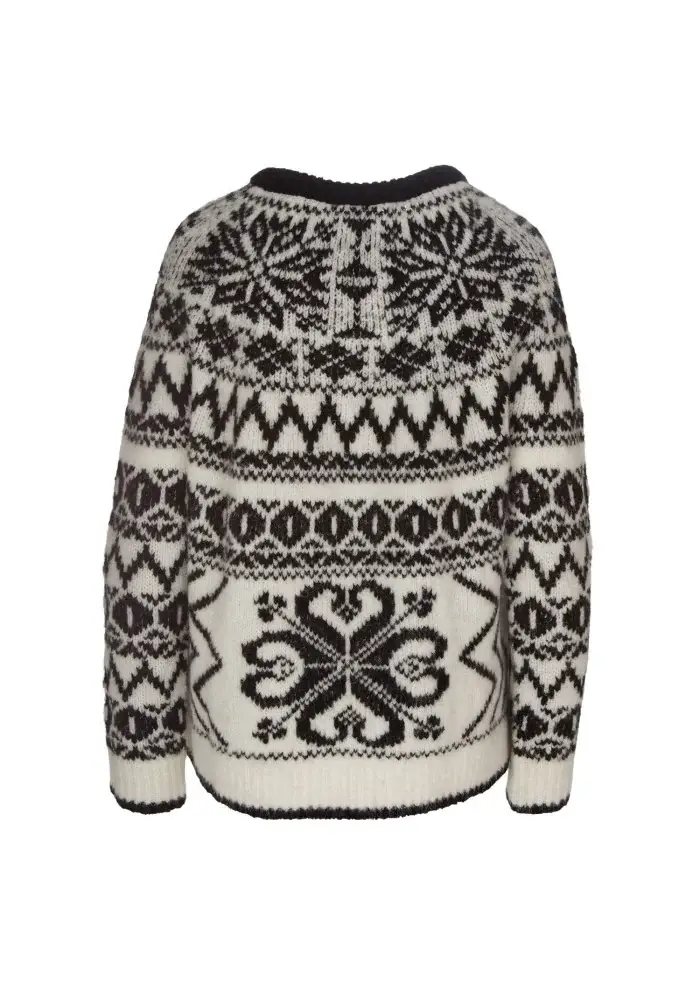 SEMICOUTURE | MAGLIONE MOTIVO JACQUARD BIANCO NERO Vendite Flash