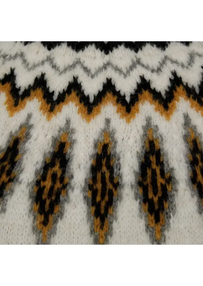 SEMICOUTURE | MAGLIONE DOLCEVITA BIANCO NERO OCRA Negozio