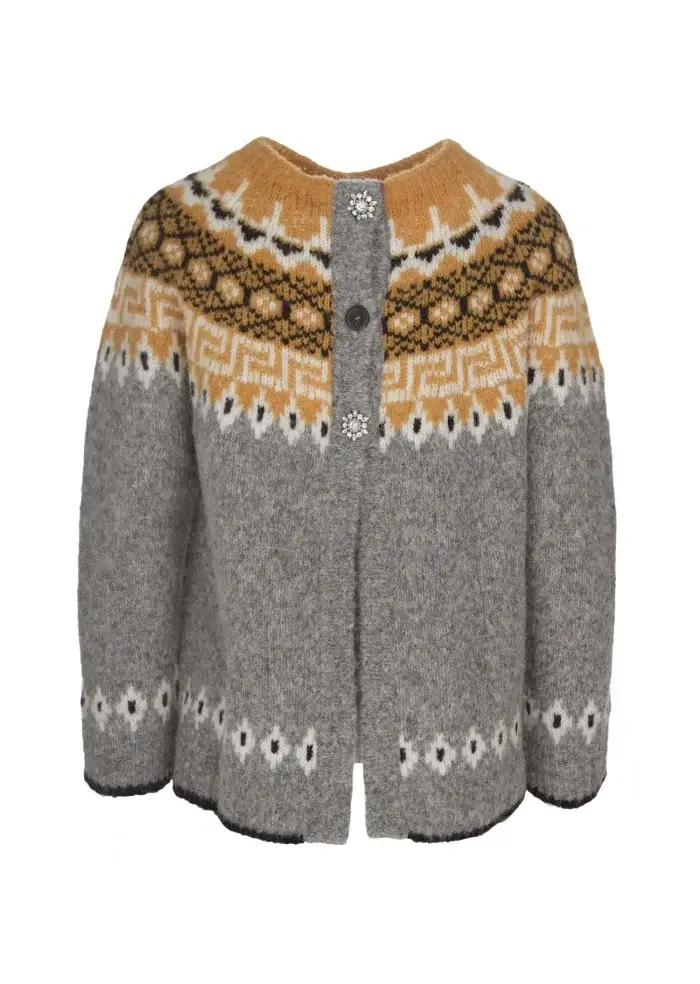 SEMICOUTURE | MAGLIONE GIROCOLLO GRIGIO SENAPE Officina