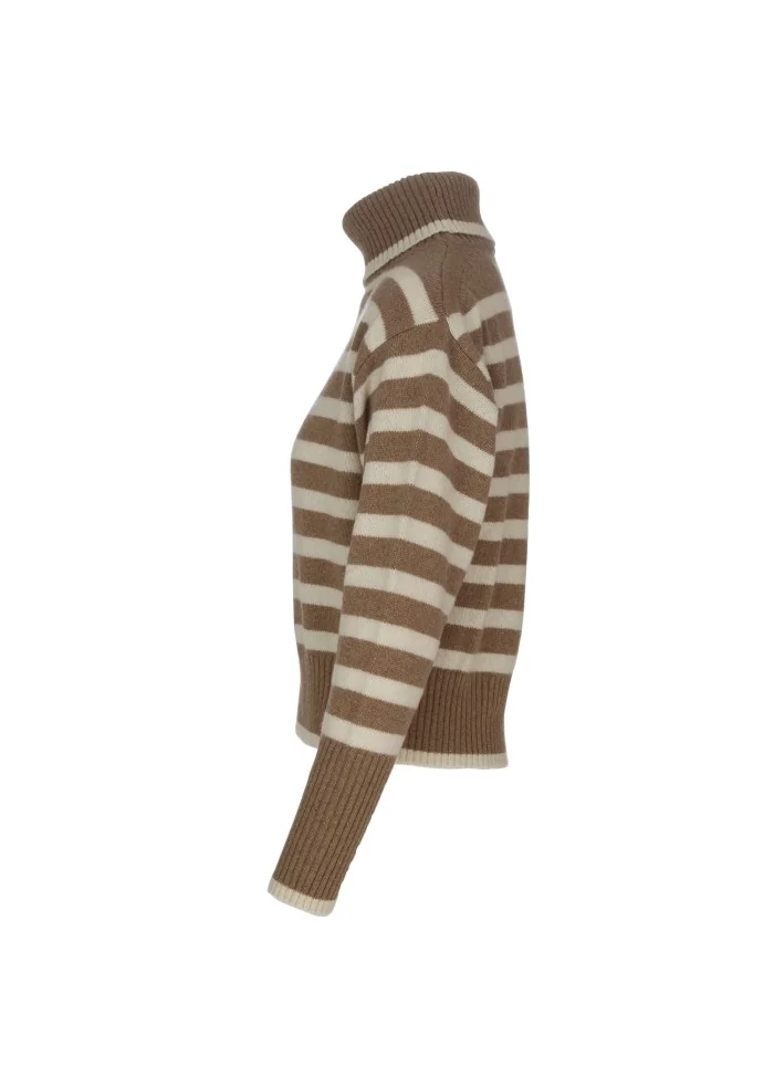 SEMICOUTURE | MAGLIONE A RIGHE MARRONE BEIGE Nuova