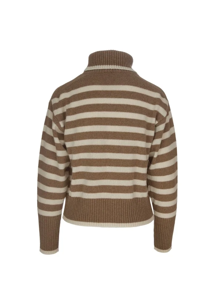 SEMICOUTURE | MAGLIONE A RIGHE MARRONE BEIGE Nuova