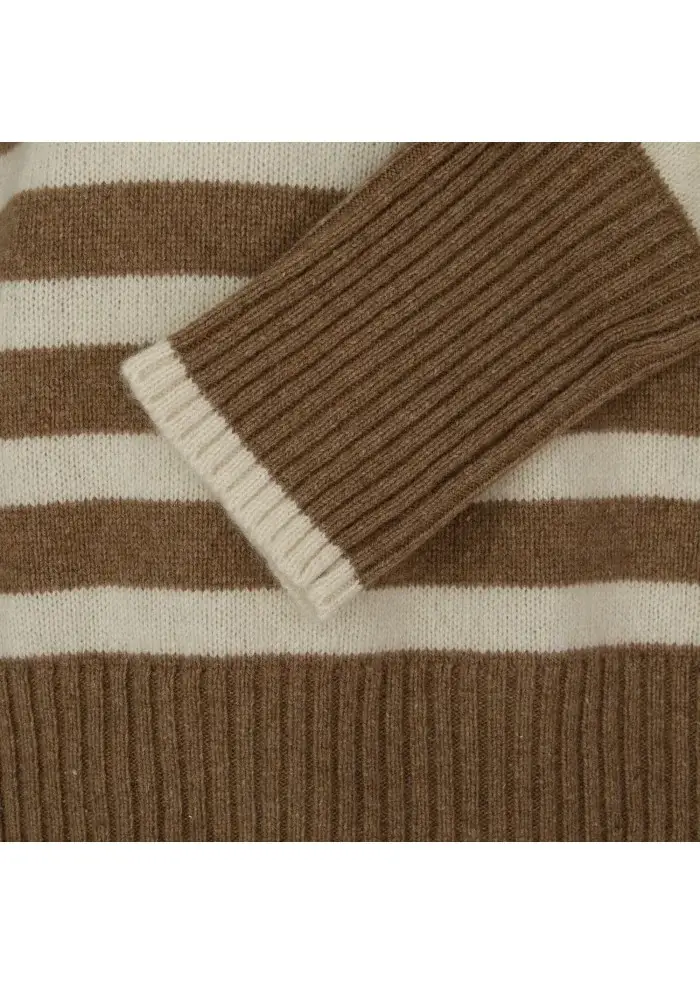 SEMICOUTURE | MAGLIONE A RIGHE MARRONE BEIGE Nuova