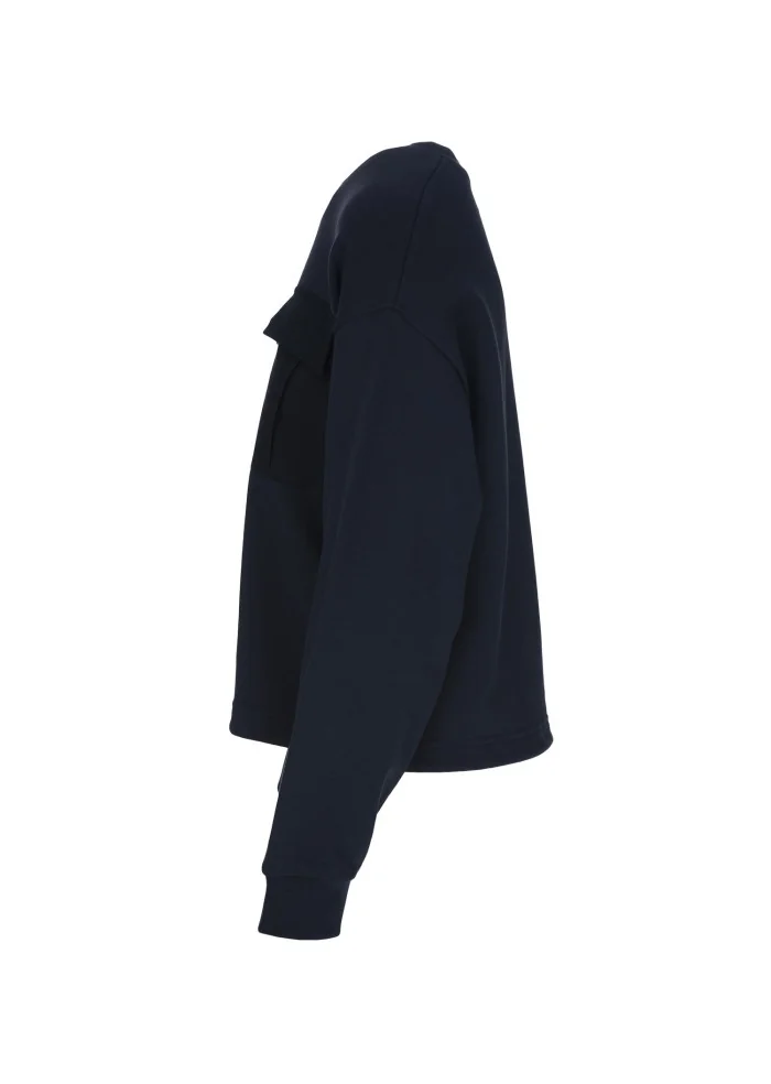 SEMICOUTURE | FELPA TASCHE FRONTALI BLU Italy