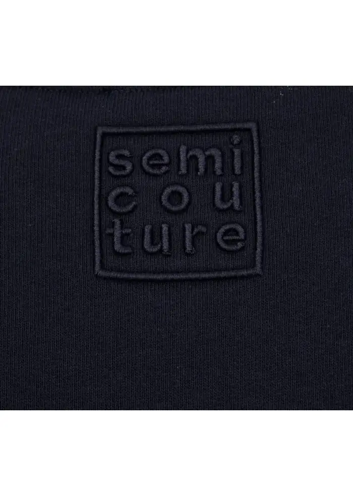 SEMICOUTURE | FELPA TASCHE FRONTALI BLU Italy
