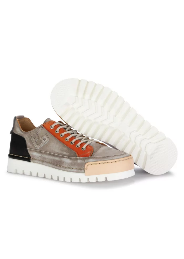 BNG REAL SHOES | SNEAKERS LA PATCH PELLE GRIGIO TORTORA Shopping Online
