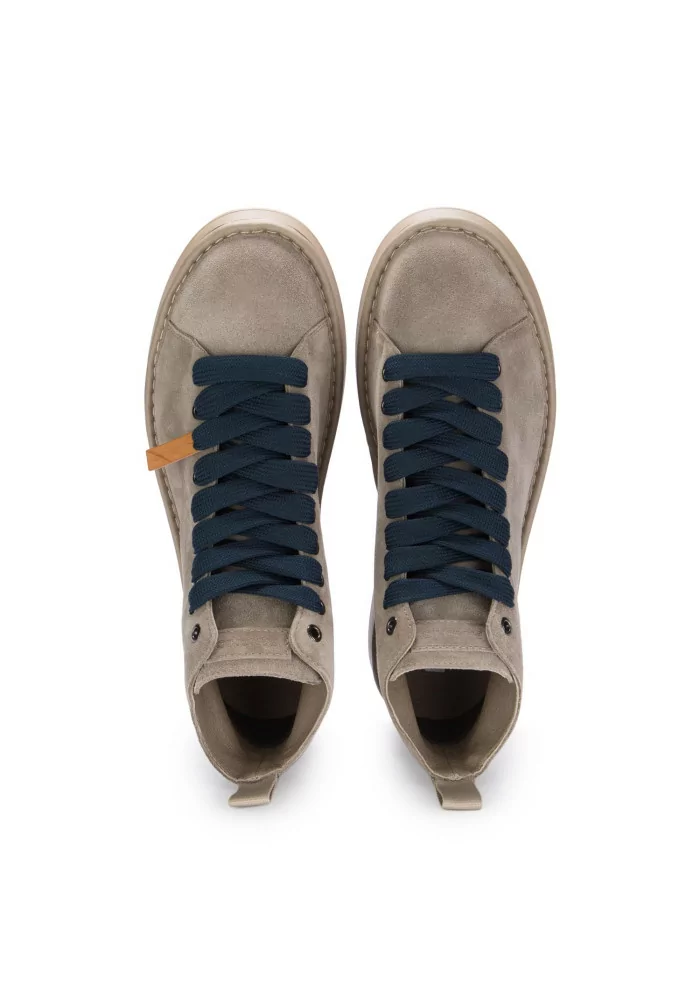 PANCHIC | TRONCHETTI CAMOSCIO GRIGIO CHIARO LACCI BLU Vendita Economica