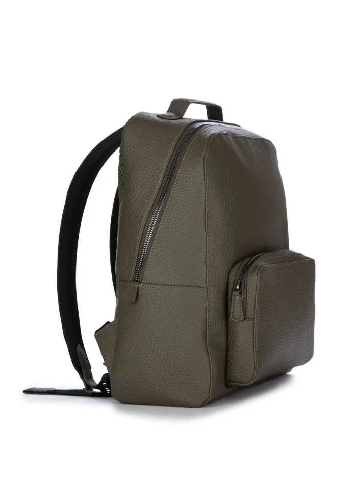 GIANNI CHIARINI | ZAINO PELLE MARTELLATA VERDE MILITARE Presa