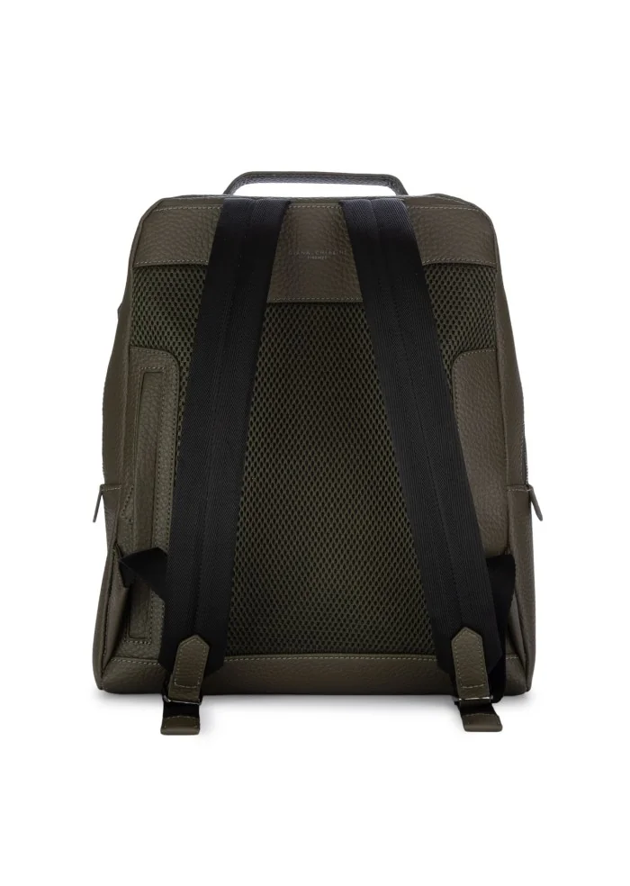 GIANNI CHIARINI | ZAINO PELLE MARTELLATA VERDE MILITARE Presa