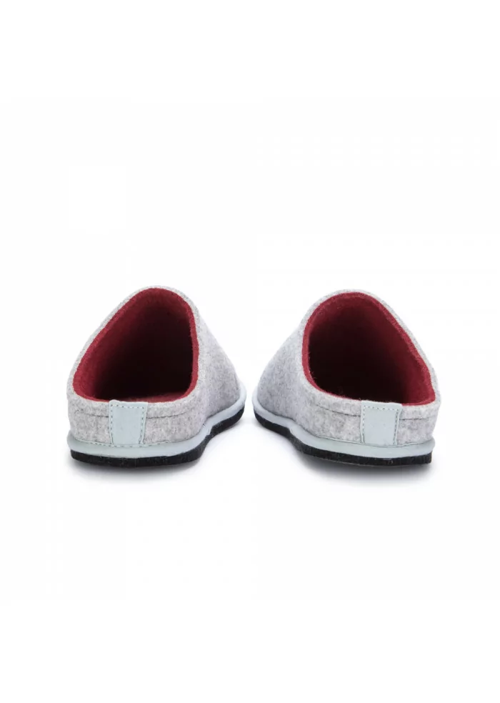 LÖWENWEISS | PANTOFOLE IN LANA COTTA GRIGIO BORDEAUX Moda