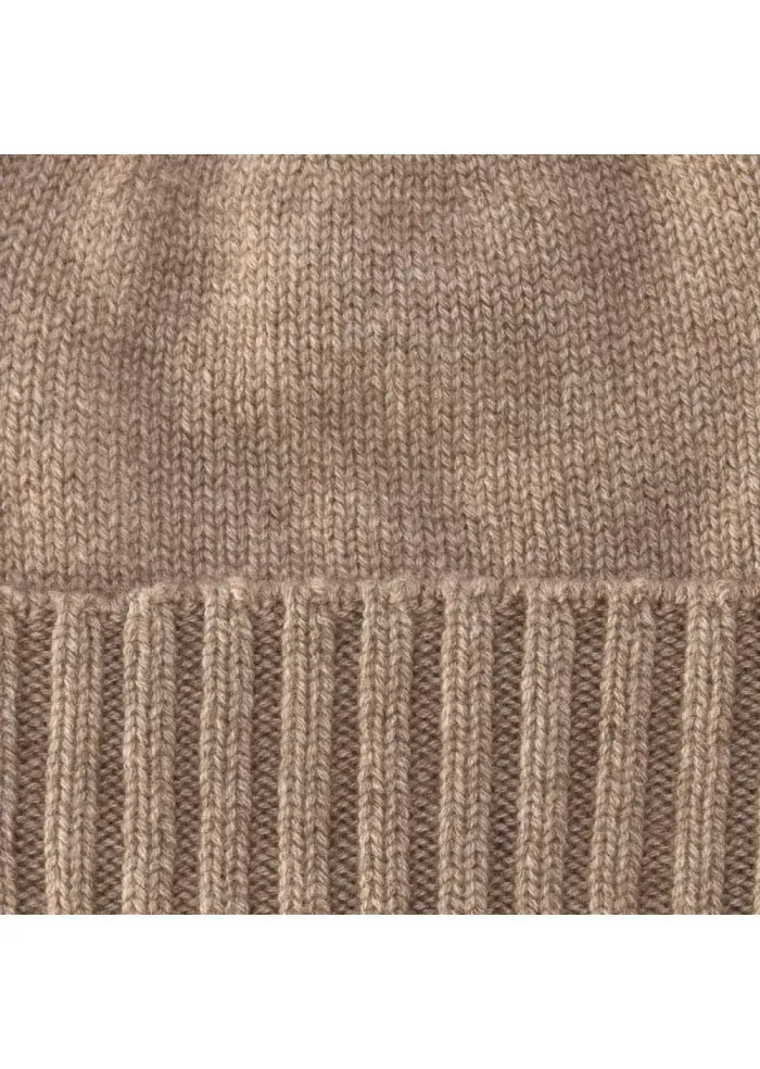 BERRETTO UNISEX "CUPOLA RASATA" RIVIERA | 100% CACHEMIRE MARRONE Italia