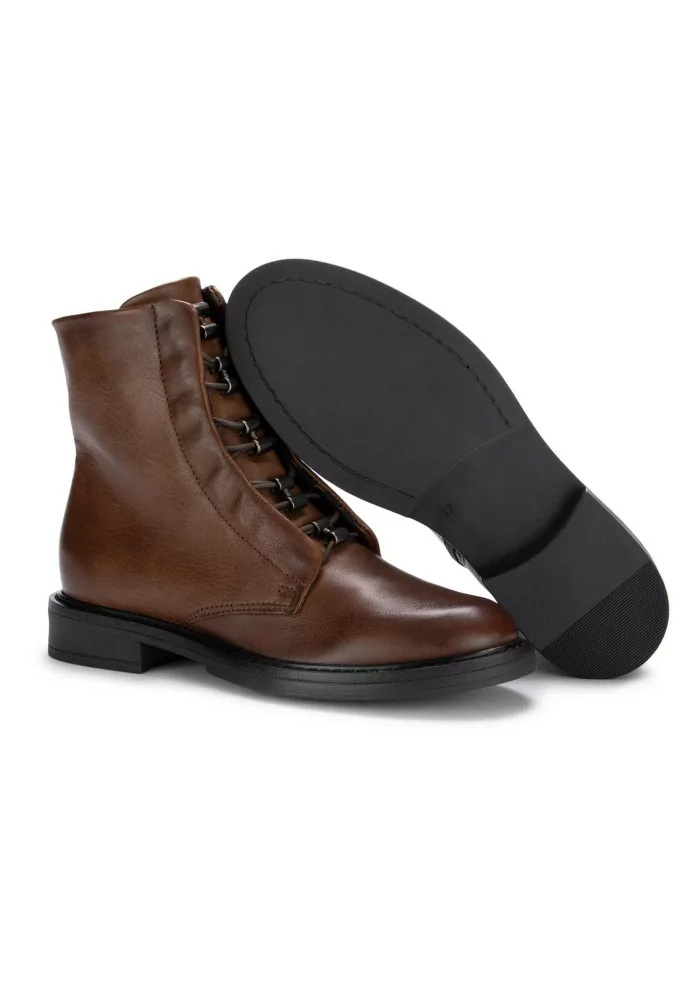 MJUS | STIVALETTI ALLACCIATI ZIP PELLE MARRONE Negozi Online