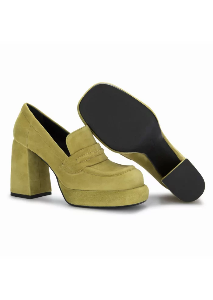 POESIE VENEZIANE | SCARPE TACCO CAMOSCIO VERDE PISTACCHIO Prezzo Ridotto