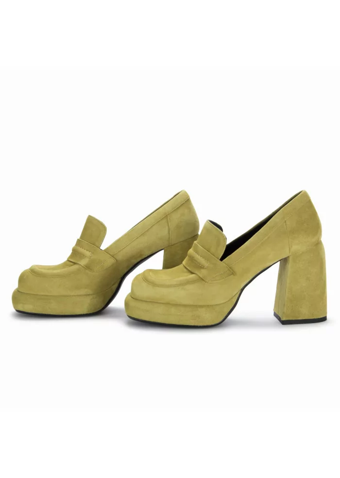 POESIE VENEZIANE | SCARPE TACCO CAMOSCIO VERDE PISTACCHIO Prezzo Ridotto