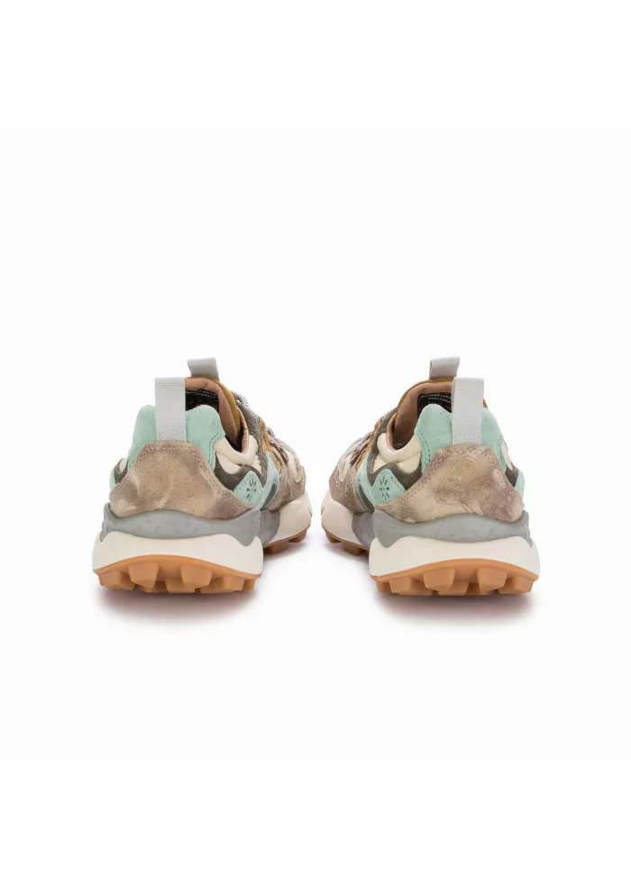 FLOWER MOUNTAIN | SNEAKERS YAMANO 3 PELLE BEIGE AZZURRO Vendita Calda