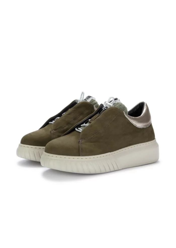 ANDIA FORA | SNEAKERS LIBI PY PELLE NABUK VERDE MILITARE Nuova
