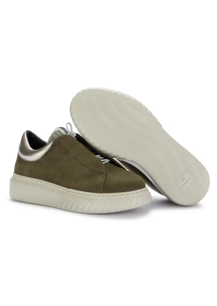 ANDIA FORA | SNEAKERS LIBI PY PELLE NABUK VERDE MILITARE Nuova