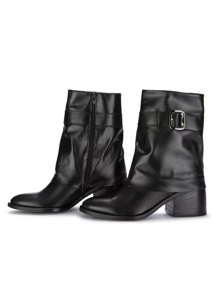 JUICE | STIVALETTI CON TACCO PELLE FIBBIA NERO Latest fashion