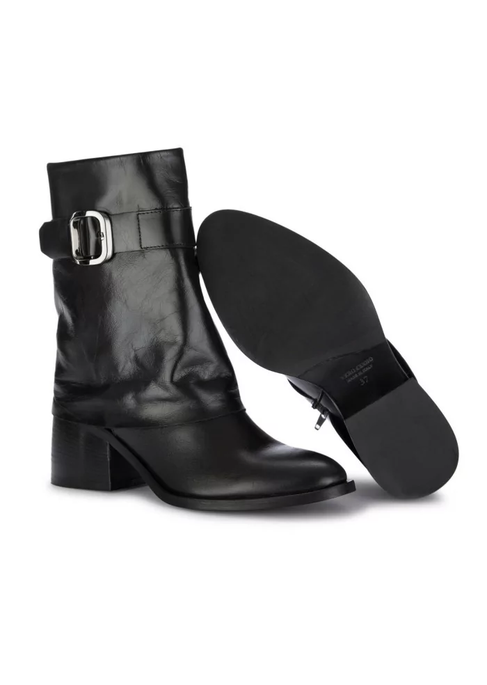 JUICE | STIVALETTI CON TACCO PELLE FIBBIA NERO Latest fashion