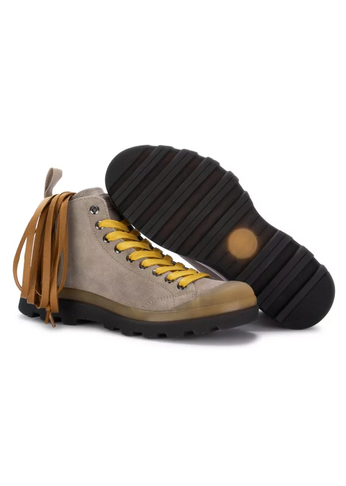 PANCHIC | STIVALETTI ALLACCIATI CAMOSCIO GRIGIO CHIARO Liquidazione