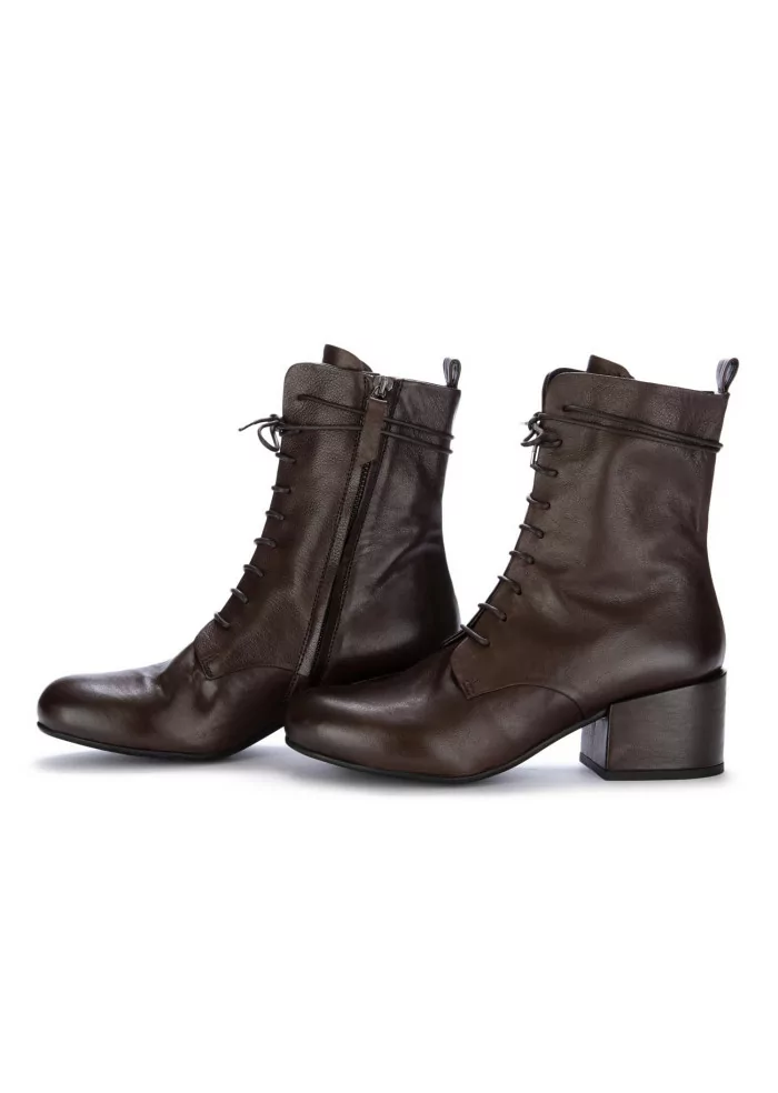 VICOLO 8 | STIVALETTI CON TACCO LACCI PELLE MARRONE Offerta