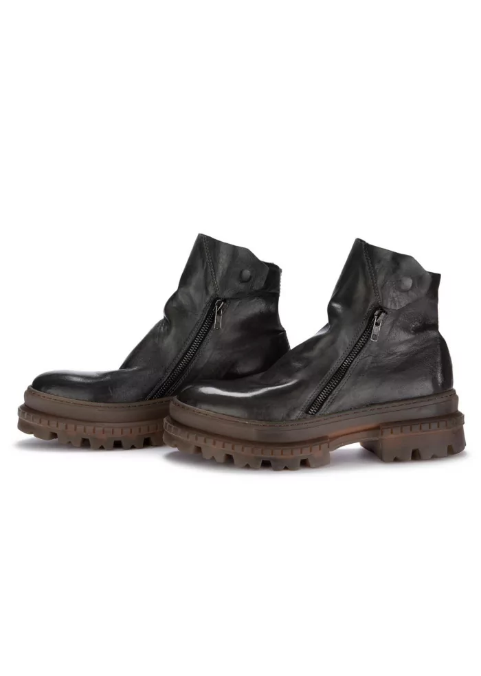PAWELK'S | STIVALETTI CRUST ZIP MARRONE FANGO Officina