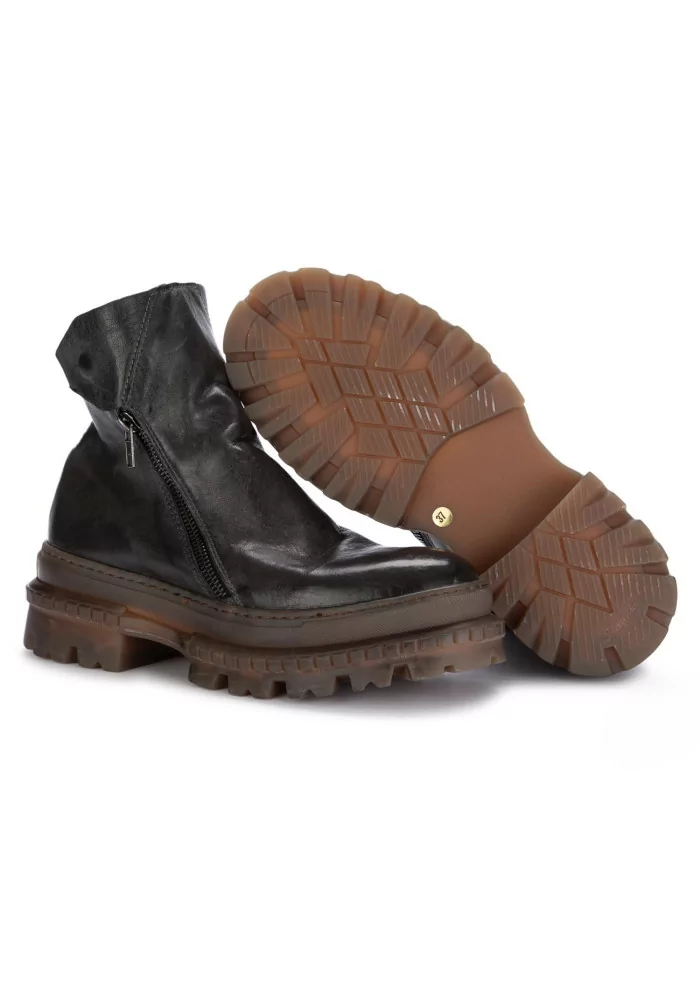 PAWELK'S | STIVALETTI CRUST ZIP MARRONE FANGO Officina