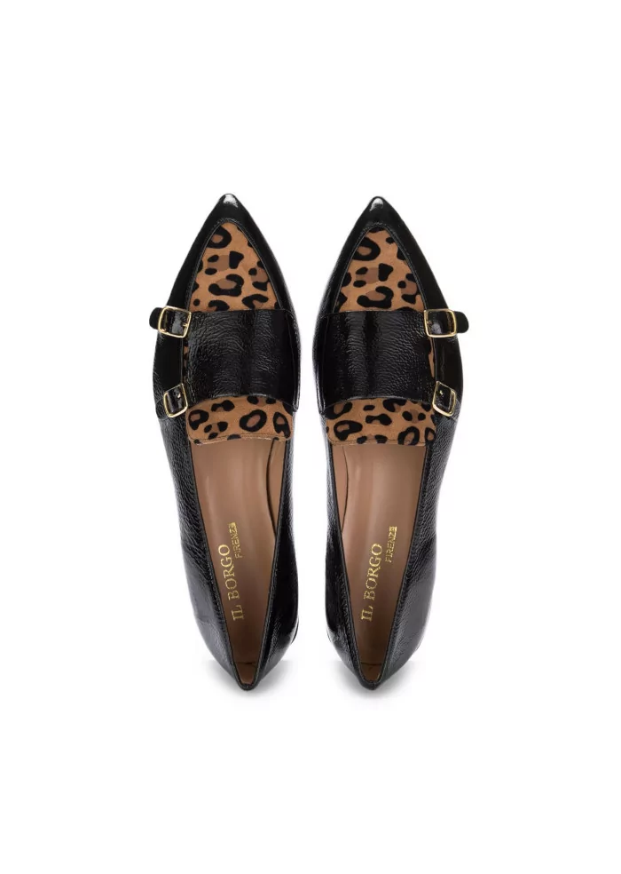 IL BORGO FIRENZE | SCARPE BASSE PELLE NERO LEOPARDATO In vendita