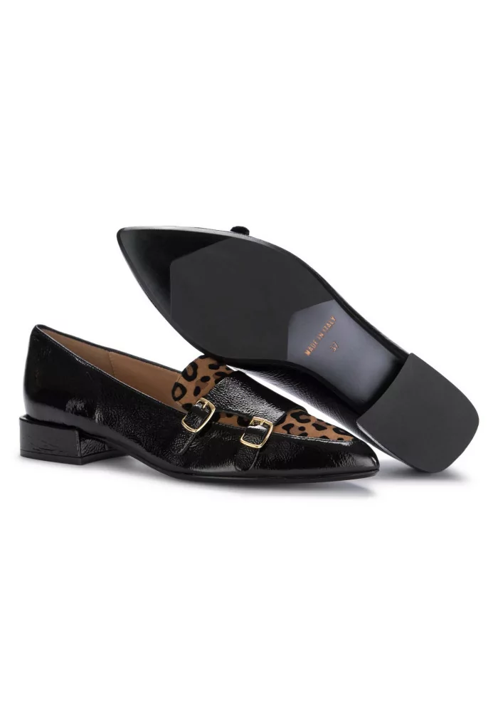 IL BORGO FIRENZE | SCARPE BASSE PELLE NERO LEOPARDATO In vendita