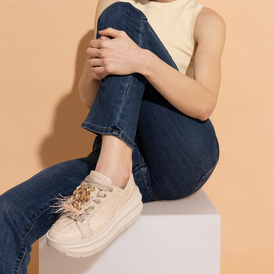 Lorenzo Mari Sneakers NEW Veronica Rafia Vendita Economica