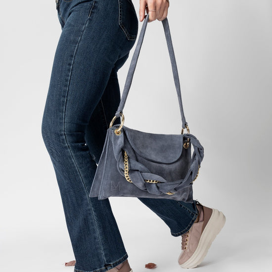 Lorenzo Mari Borsa Little Darcy Camoscio denim Outlet