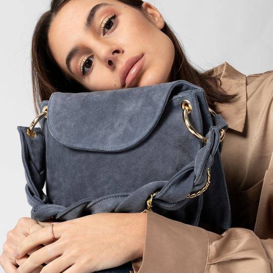 Lorenzo Mari Borsa Little Darcy Camoscio denim Outlet
