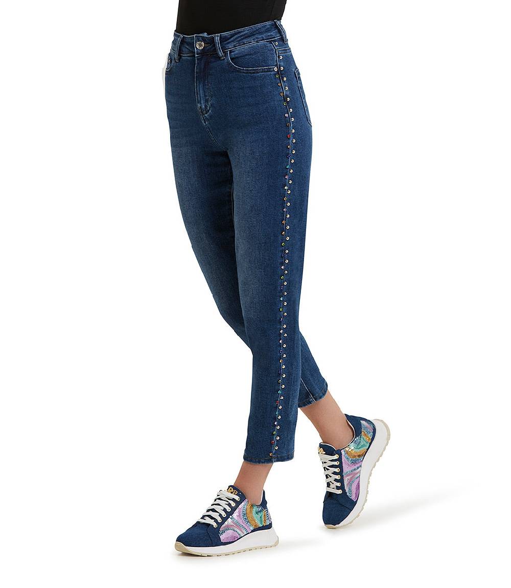 Loriblu Jeans a gamba dritta con cristalli Offerta settimanale