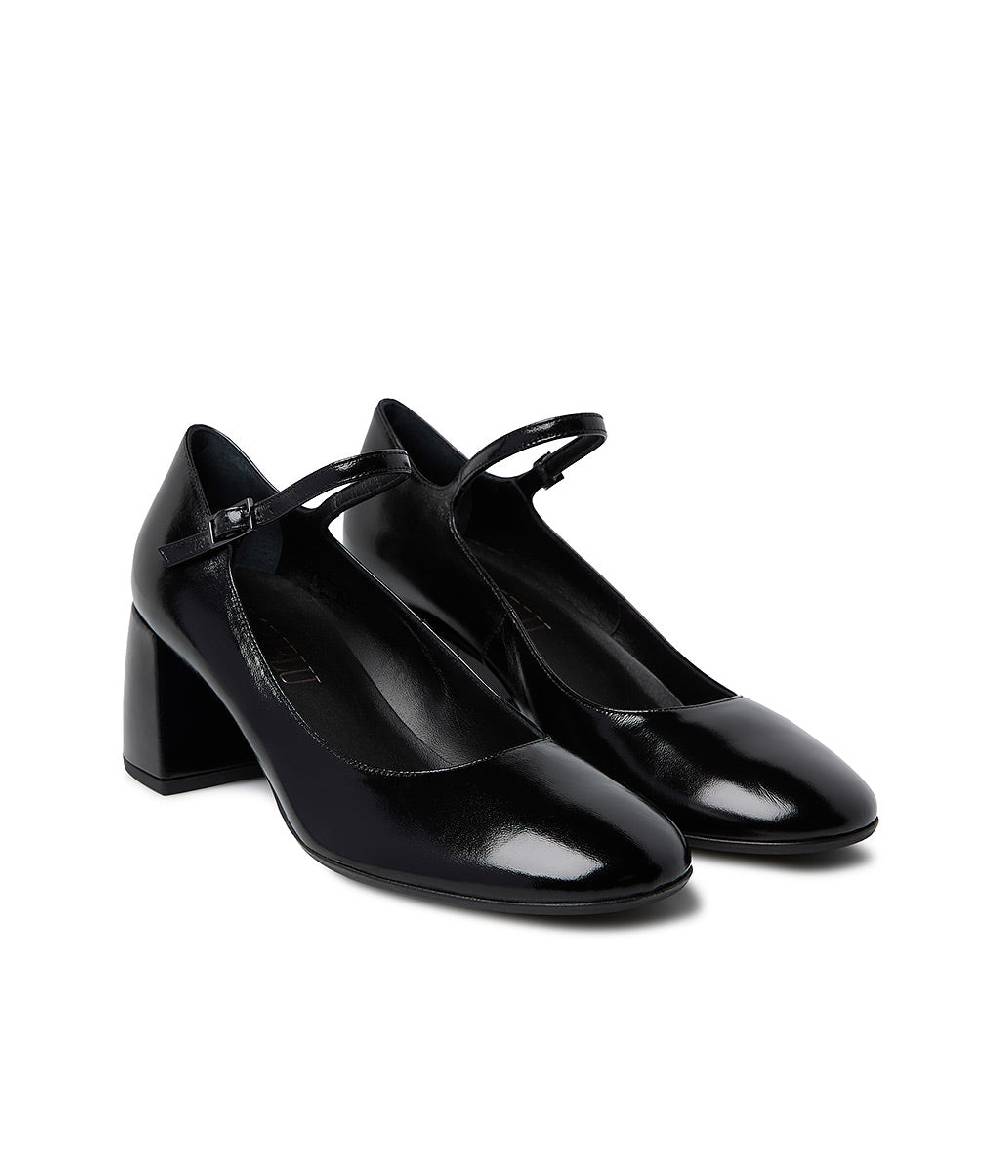 Loriblu Décolleté Mary Jane in pelle lucida nera con cinturino In Saldo
