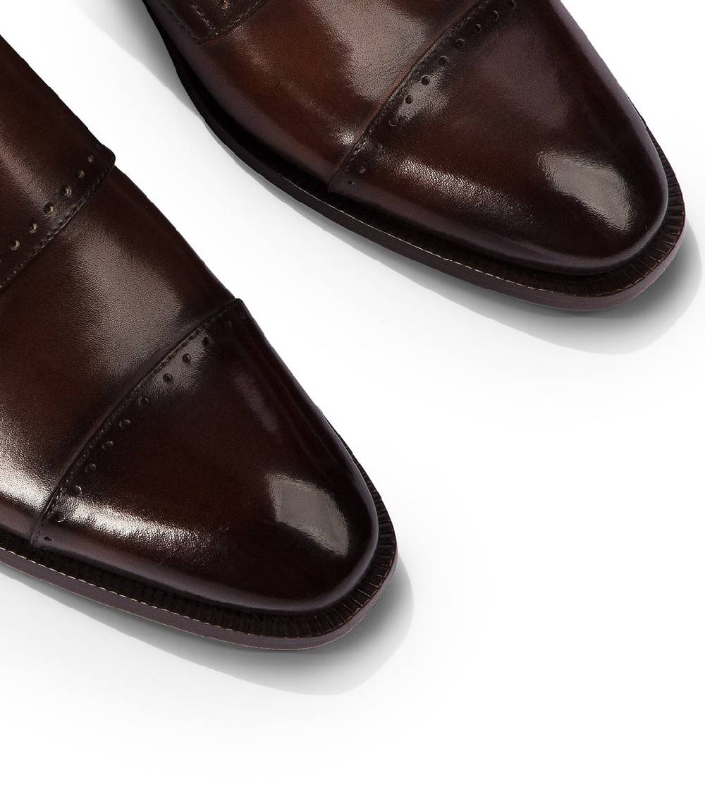 Loriblu Monk strap in pelle marrone brogue Affare Del Giorno